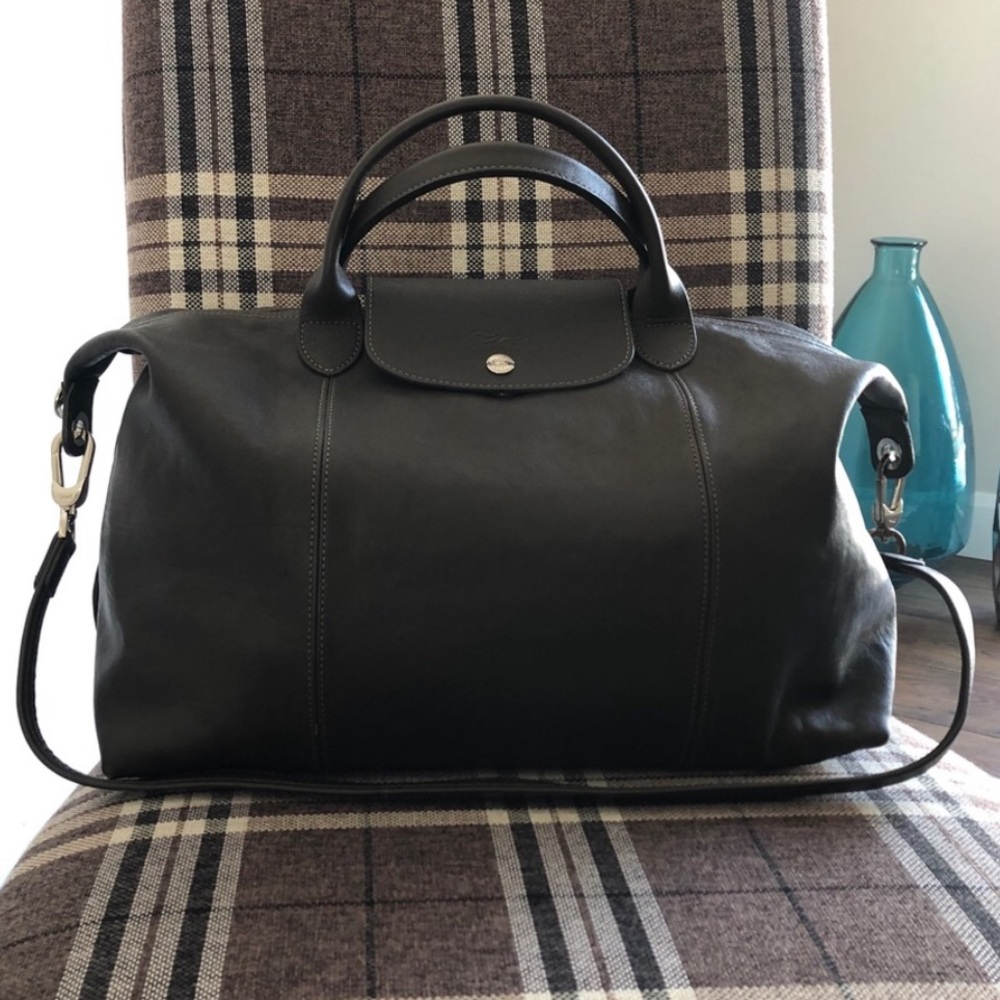 LONGCHAMP - EUC Large Le Pliage Leather Bag